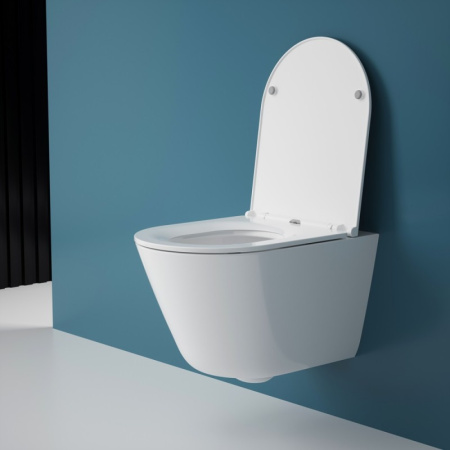 Подвесной унитаз безободковый Esbano CLAVEL-53T с сиденьем фото