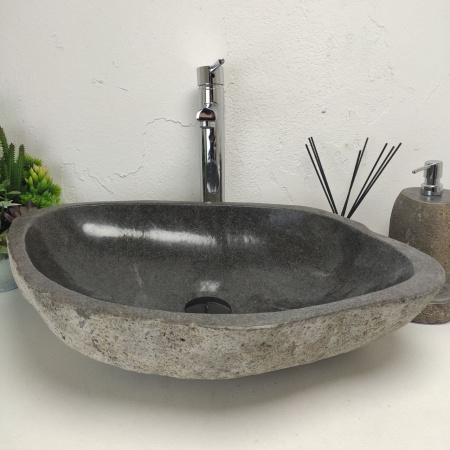 Накладная раковина из речного камня RS01390 (59*46*13) фото