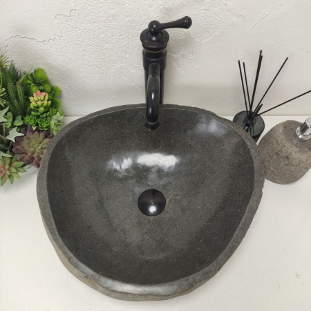 Накладная раковина из речного камня RS01522 (47*42*15) C10 фото