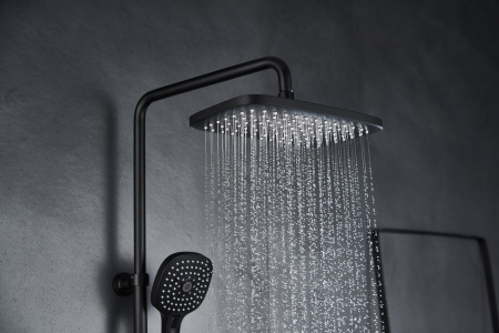 Душевая стойка с тропическим душем Savol SK-H3145H черная матовая фото