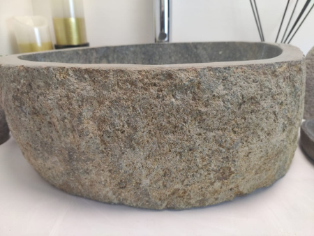 Накладная раковина из речного камня RSM0617 (43*37*15) фото