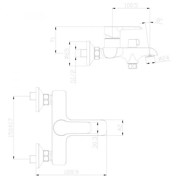 Смеситель для ванны с душем Rossinka W W35-31 фото
