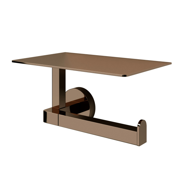 Держатель для туалетной бумаги с полочкой WasserKRAFT Asphe K-77725 розовое золото фото