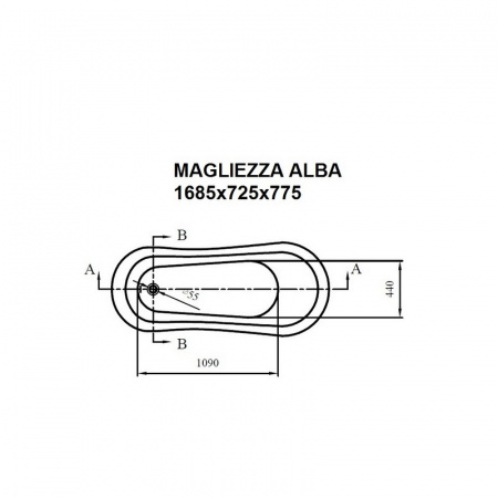 Акриловая ванна Magliezza Alba Do 168,5x72,5 на ножках фото