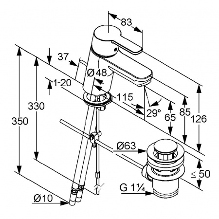 Смеситель для раковины Kludi Logo Neo 372810575 фото