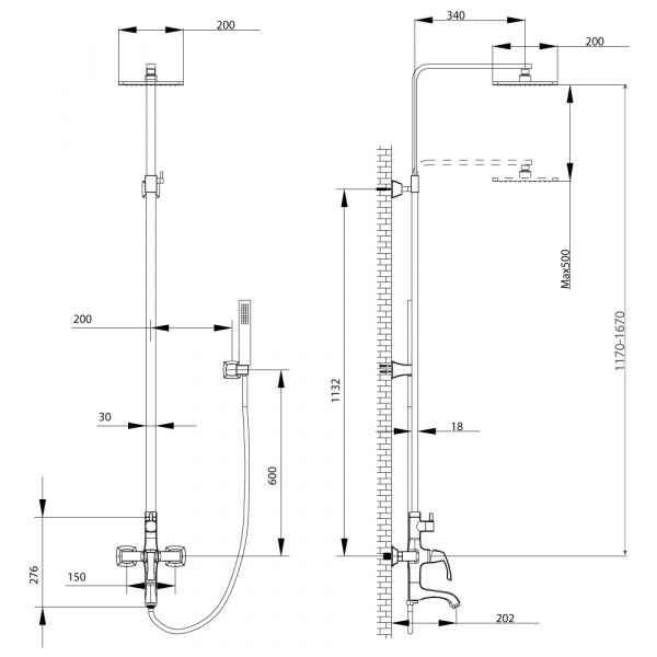 Душевая система (стойка) Lemark Nubira LM6262ORB черная бронза фото