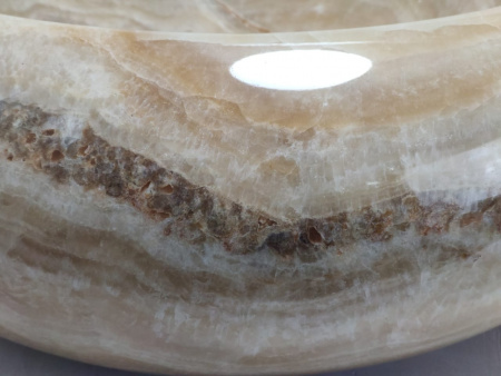 Раковина из оникса Indo Donut Yellow Medium DO-00273 фото