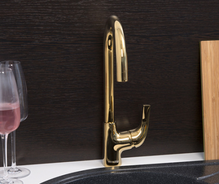 Смеситель для кухни WasserKRAFT Sauer 7107 глянцевое золото фото