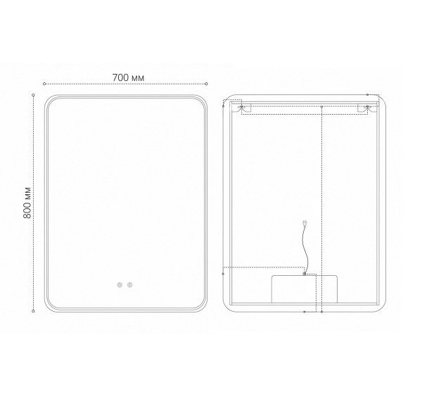 Зеркало с сенсорным выключателем и подогревом Grossman ELEGANS-норма 177080 70x80 фото