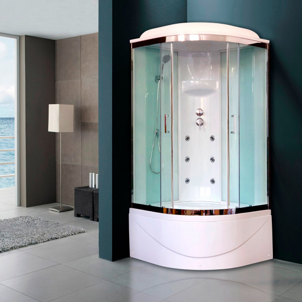 Душевая кабина Royal Bath ВК RB90BK3-WT-CH 90x90 фото