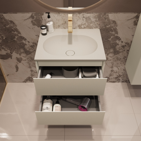 Тумба под раковину Vincea Welle 60 VMC-2WL600MBG M.Beige Soft-touch фото