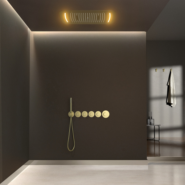 Душевая система встроенная с термостатом Timo Saona SX-2319/17SM матовое золото фото