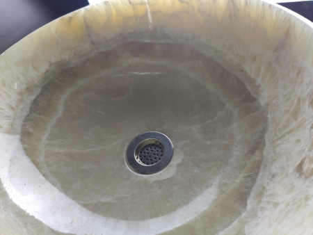 Накладная раковина из оникса Indo Donut Grey Medium DO-000163 фото