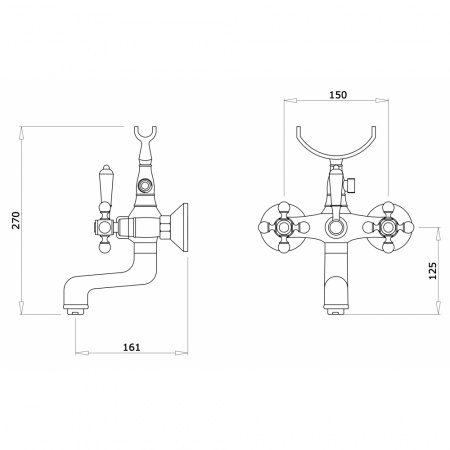 Смеситель для ванны с душем Ganzer Konstantin GZ 09032D фото