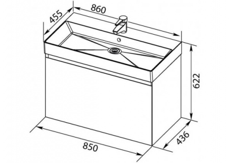 Тумба с раковиной Aquanet Нью-Йорк 85 00213936 фото