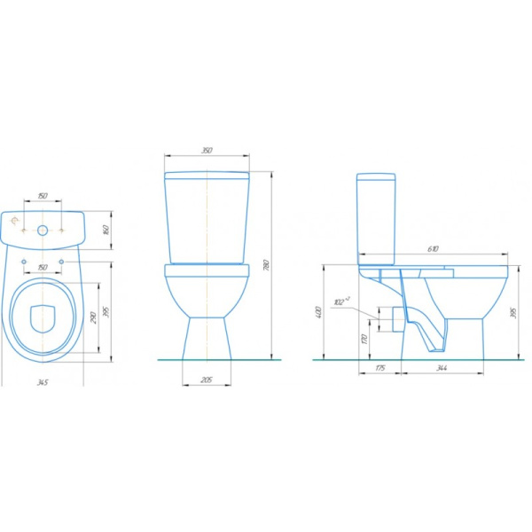 Унитаз-компакт напольный Rosa Рим 464331 с сиденьем с микролифтом фото
