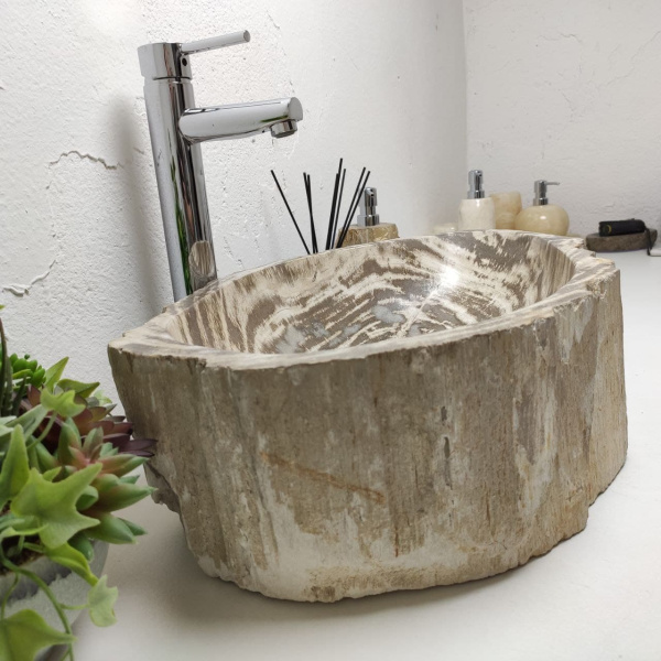 Накладная раковина из окаменелого дерева Fossil Basin OD-01303 (57*36*15) фото