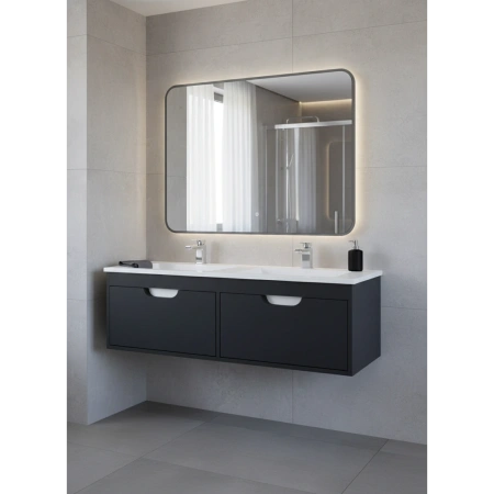 Тумба под двойную раковину Uperwood Modul 120 TModul120B черная фото