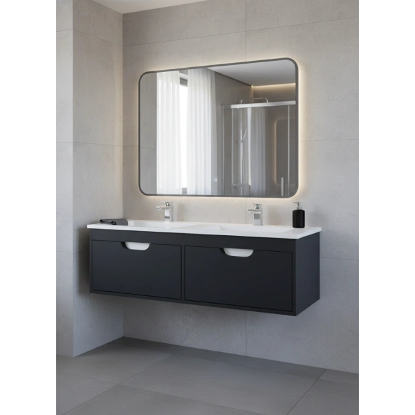 Тумба под двойную раковину Uperwood Modul 120 TModul120B черная фото