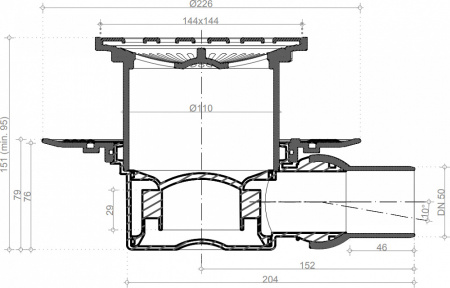 Душевой трап Pestan Confluo Standard Drops 1 Mask с рамкой фото
