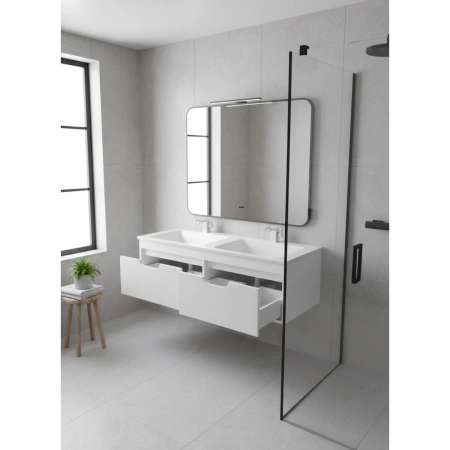 Тумба под двойную раковину Uperwood Modul 120 TModul120W белая фото