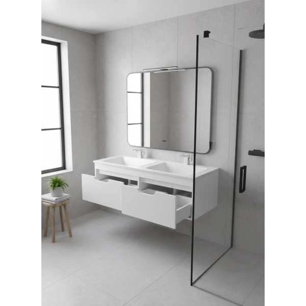 Тумба под двойную раковину Uperwood Modul 120 TModul120W белая фото