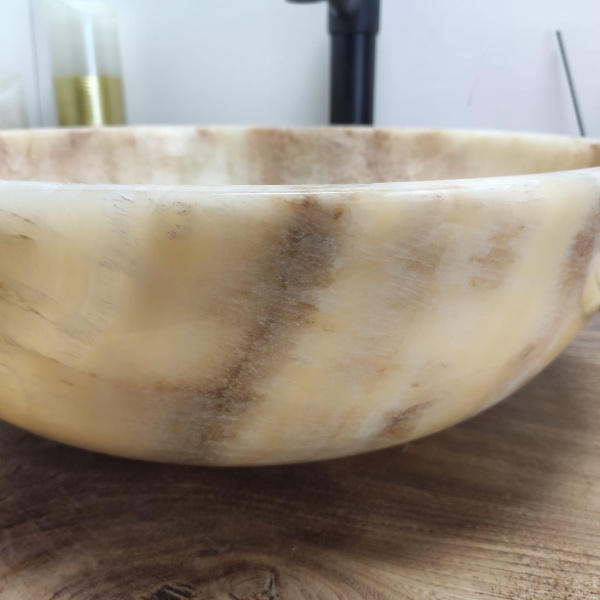 Накладная раковина из оникса Bowl Sunset Medium Tin Lip BO-00827 фото