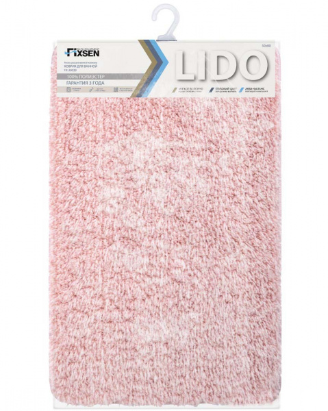 Коврик для ванной комнаты Fixsen Lido FX-3002B розовый фото