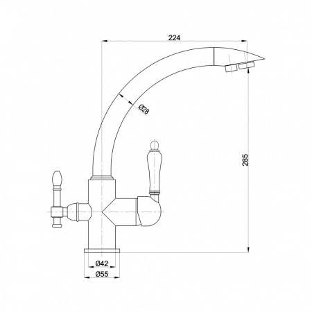 Смеситель для кухни с фильтром для воды Milacio Castellon Ceramic MC.513.SN сатин фото