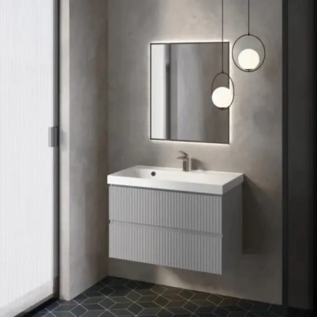 Тумба под раковину Aquame S1 AQM900180GM 80 см, серая фото