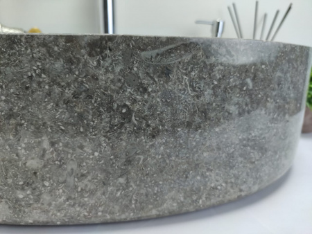Раковина из мрамора Indo Oval Grey Tin Lip MO-00351 фото
