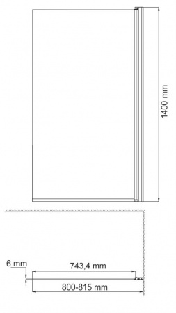 Шторка для ванны распашная WasserKRAFT Berkel 48P01-80R Matt glass матовое стекло фото