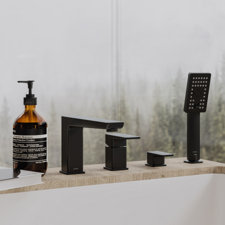 Смеситель на борт ванны Omnires Parma PM7432BL черный фото