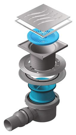 Душевой трап Pestan Confluo Standart Tide1 15x15 с рамкой фото