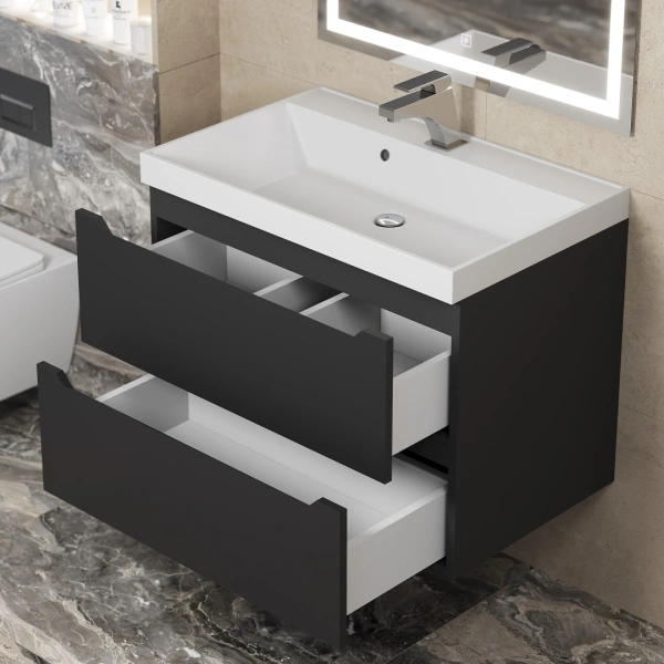 Тумба под раковину Uperwood Tanos 70 291020231 черная матовая фото