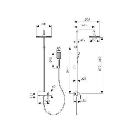 Душевая система (стойка) Kaiser Strike 09182-2 черная фото