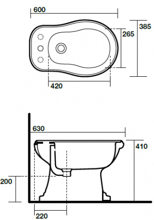 Биде напольное Kerasan Retro 102001*1 фото