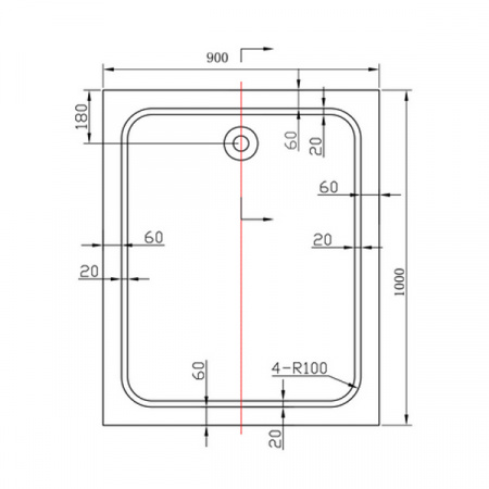 Поддон для душа Vincea VST-2AR-9010 100x90 фото