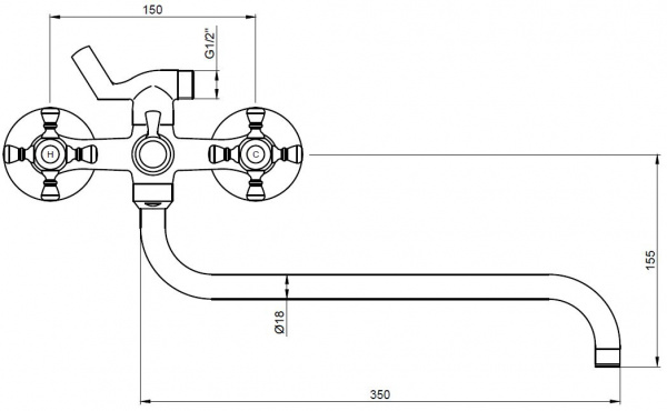 Смеситель для ванны с душем Kaiser Grace 11070SH фото