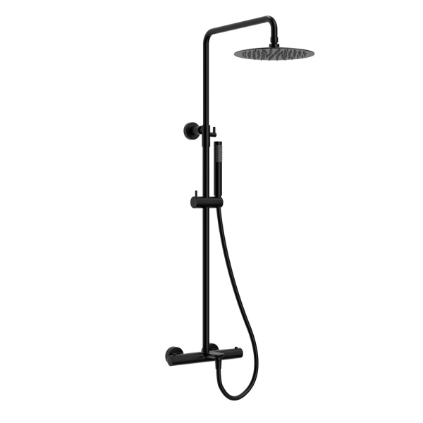 Душевая система (стойка) с термостатом Raiber Premium Graceful RPB-007 черная матовая фото