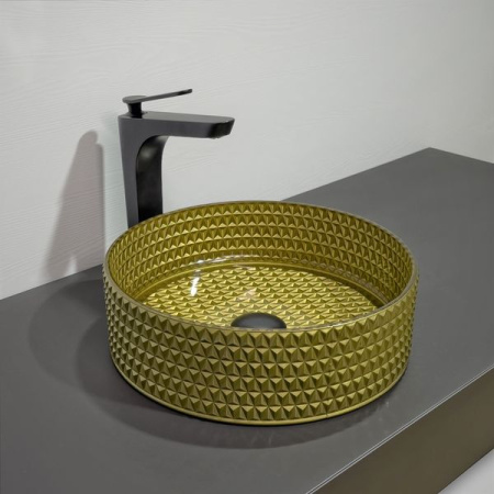 Накладная раковина из стекла Comforty GL05 00-00012243 36x36 золото фото