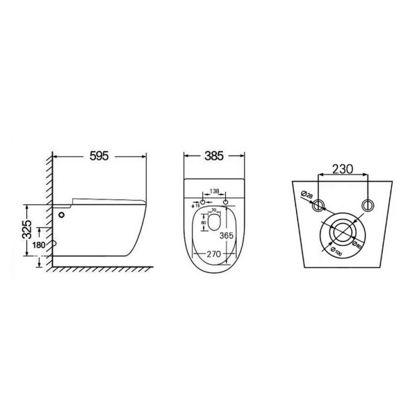 Подвесной унитаз с импульсным смывом Abber Bequem AC1107P с инсталляцией AC0101P фото