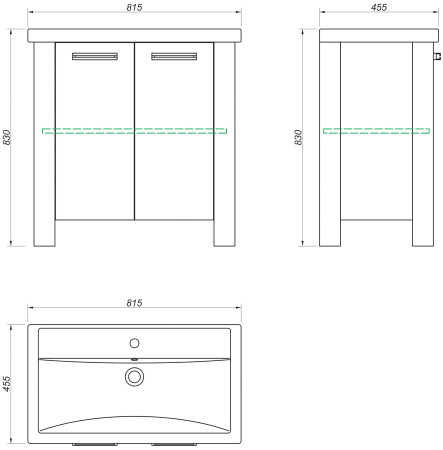 Тумба под раковину Kaksa Лидер 004596 80 см фото