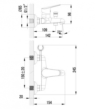 Смеситель для ванны с душем Lemark Partner LM6552C фото