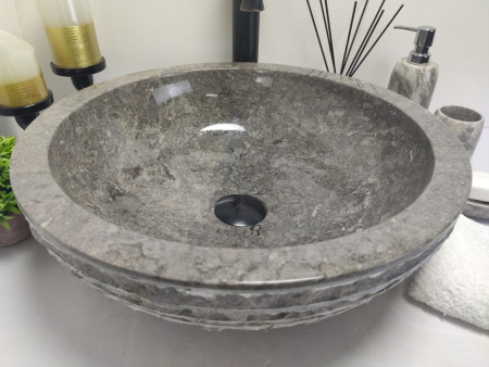 Раковина из мрамора Indo Bowl Marmo Grey Medium BM-00034 фото