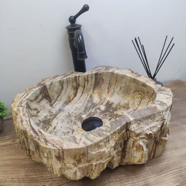 Накладная раковина из окаменелого дерева Fossil Basin OD-01136 (44*37*15) фото