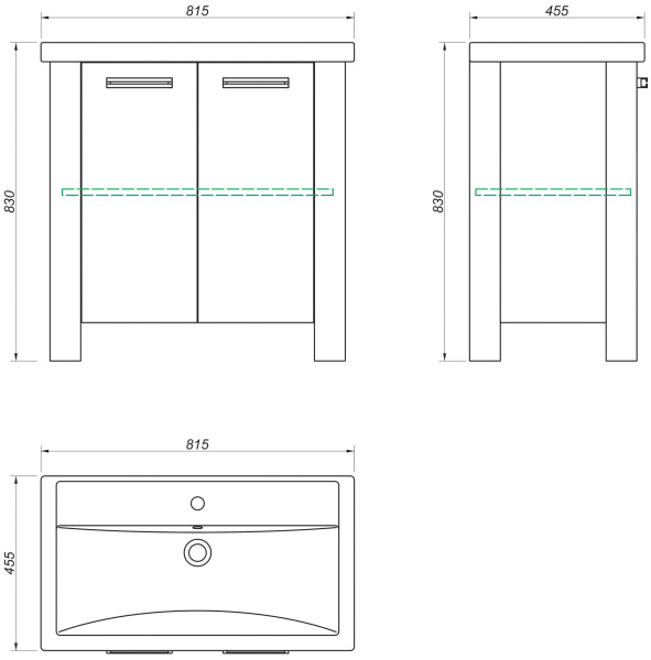 Тумба под раковину Kaksa Лидер 004596 80 см фото