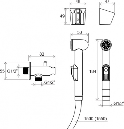Гигиеническая лейка с запорным вентилем Ravak X070077 фото