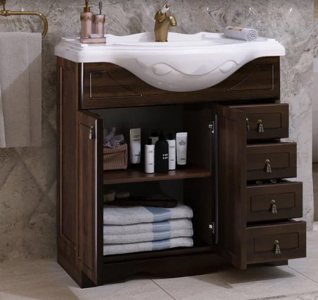 Мебель для ванной Opadiris Клио 85 орех антикварный фото