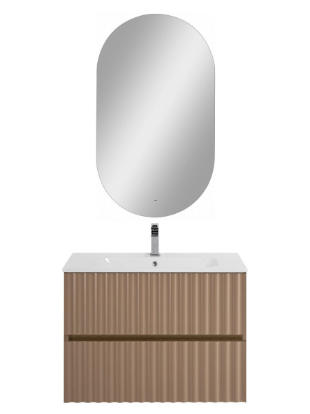 Тумба под раковину Art&Max Elegant AM-ELEGANT-800-2C-SO-CM-LED капучино матовый / с подсветкой фото